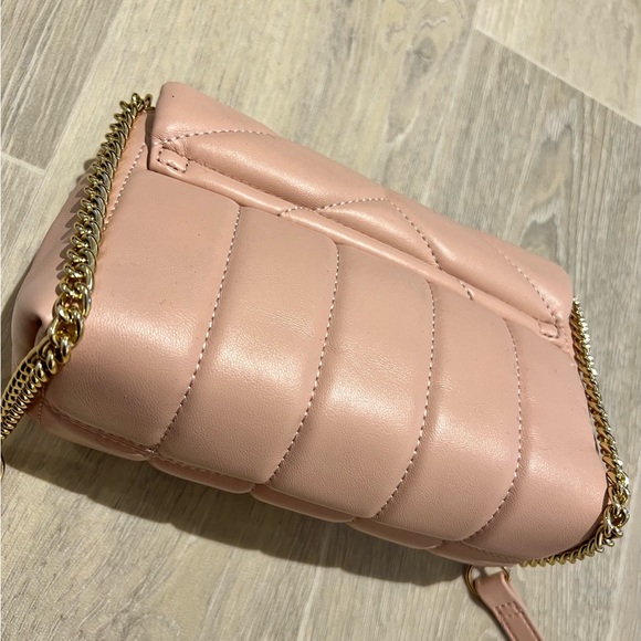 Next Pink Stud Quilted Gold Chain Evening Shoulder Clutch Crossbody Handbag - Picture 6 of 10